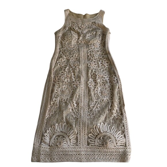 Sue Wong Nocturne Beaded Sequin Ivory Sheath Dress Wedding Cocktail Size 4 - Picture 5 of 13